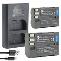 2 Baterias + Duplo Carregador DL EN-EL3 PARA NIKON D50, D70, D80, D90, D100, D200, D300, D700