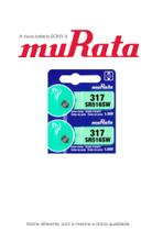 2 Baterias Murata 317 SR516SW 1.55V Célula de Botão de Relógio de Óxido de Prata - Sony Murata