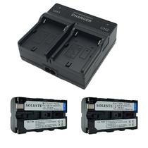 2 baterias Npf570 2400mah para leds com carregador duplo L /Não serve para filmadoras