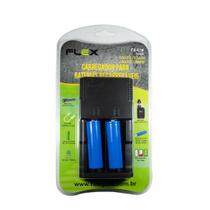 2 Baterias Recarregáveis 18650 3800mAh + Carregador Flex