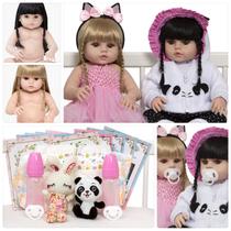 2 Bebes Reborn Pandinha Morena Coelhinha Loira 27 Acessórios 2 Bebes Reborn Pandinha Morena Coelhinha Loira 27 Acessórios