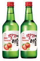 2 bebida coreana soju chum churum morango 360ml jinro plum