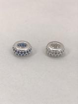 2 Berloque Separador Cravejado De Prata 925 P/ Pulseira