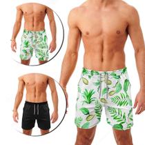 2 Bermudas Masculina Kit Shorts Agua Academia Treino Praia Casual