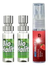 2 Bio Hálitz Spray E 1 Biohalitz Sabor Morango 15ml - Natuflores