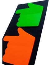 2 Blocos De Anotações Adesivo Em Formato De Mão Core Neon