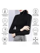 2 Blusa Gola Alta Preta Térmica Peluciada Frio Camisa Frio