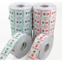 2 Bobina Senha Rolo C/2000 Verde 2 Dígitos Numeradas 01-99 P/Dispenser Senha