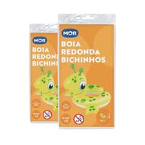 2 Boia Inflável Redonda Bichinhos 54x35cm Idade Suporta 30kg