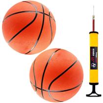 2 Bolas De Basquete Playoff Laranja XH N7 + Bomba Para Encher