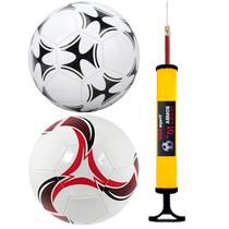 2 Bolas de Futebol Infantil Capotão Praia Campo Society Nº5 67cm com Bomba e Bicos - XH