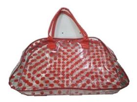 2 Bolsa De Praia Transparente C Bolinha 1113
