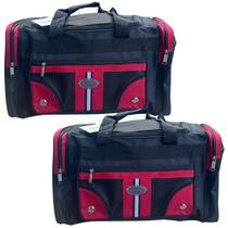 2 Bolsa Grande Sacola Viagem Férias Família Reforçada Unissex Cor Preto E Vermelho dobravel de ombro 2 Bolsa Grande Sacola Viagem Férias Família Reforçada Unissex Cor Preto E Vermelho dobravel de ombro