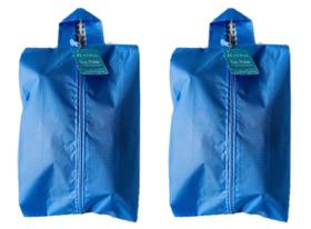 2 Bolsas Porta Sapato Viagem Nécessaire Tenis Calçado Roupa Mochila Azul