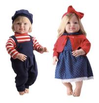 2 Boneca Gemeos Loui E Louise Bebe Grande - Bambola Brinquedo