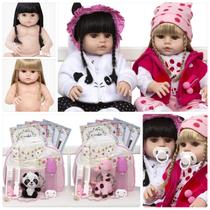 2 Boneca Reborn Gêmeas Recém Nascidas Panda Girafa Lindas 2 Boneca Reborn Gêmeas Recém Nascidas Panda Girafa Lindas