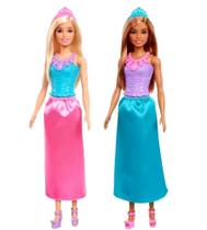 2 Bonecas Barbie Princesas Básicas Loira E Morena - Mattel