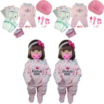 2 Bonecas Bebê Reborn Realista Bolsa + Enxoval Completo 2 Bonecas Bebê Reborn Realista Bolsa + Enxoval Completo