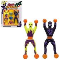 2 Boneco Super Ninja Escala Gruda Parede Vidro Alpinista