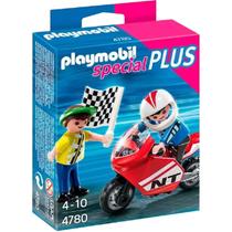 2 Bonecos + 1 Moto de Corrida - Playmobil Special Plus 4780 2 Bonecos + 1 Moto de Corrida - Playmobil Special Plus 4780