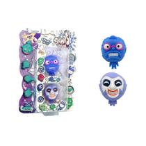 2 Bonecos Homem Azul e Palhaço Lilás - Splats Head Mini