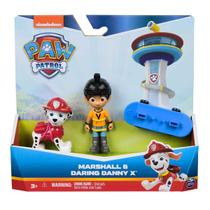 2 Bonecos Marshall e Danny X com Skate - Patrulha Canina 2 Bonecos Marshall e Danny X com Skate - Patrulha Canina