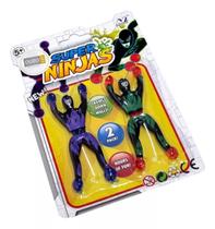 2 Bonecos Super Ninja Brinquedo Gruda na Parede ou Vidro