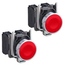 2 Botão Comando Metálico 1 Na 1 Nf 22mm Xb4ba45 Schneider Vermelho 2 Botão Comando Metálico 1 Na 1 Nf 22mm Xb4ba45 Schneider Vermelho