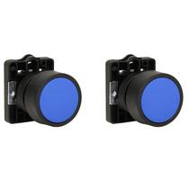 2 Botão De Comando Steck SLPRN4 Azul Para Automação IP40