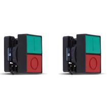 2 Botão Duplo Comando Faceado Steck SLPDNR Max Botton IP40