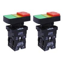2 Botões Duplo De Plástico 1na+1nf 24v Vd/vm - Metaltex 2 Botões Duplo De Plástico 1na+1nf 24v Vd/vm - Metaltex