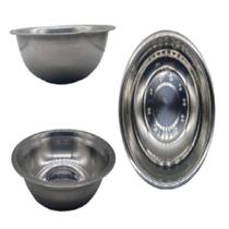 2 Bowl Inox Tigela Mixing Saladeira 24cm Bacia Arroz Vasilha 2 Bowl Inox Tigela Mixing Saladeira 24cm Bacia Arroz Vasilha