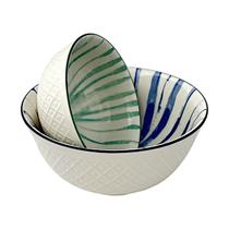 2 Bowl Tigela Cumbuca Cerâmica Mesa Posta Tie Dye Azul Verde