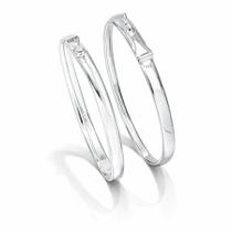 2 Bracelete Pulseira Prata Largo Grosso Lisa Elegante Moda 2 Bracelete Pulseira Prata Largo Grosso Lisa Elegante Moda