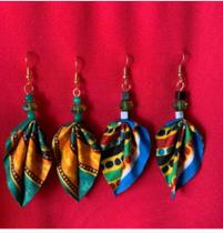 2 Brincos Folha Artesanal Africano