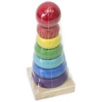 2 Brinquedo Educativo Torre Do Arco-íris 7 Peças Em Madeira 2 Brinquedo Educativo Torre Do Arco-íris 7 Peças Em Madeira