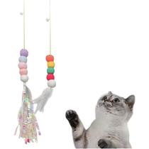 2 Brinquedo Gato Porta Suspenso Pendurar Na Porta Elástico Kit 02 Unidades Sortidas