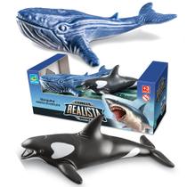 2 Brinquedo Realistas Mini Baleia Orca e Jubarte Vinil 15cm 2 Brinquedo Realistas Mini Baleia Orca e Jubarte Vinil 15cm