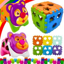 2 Brinquedos De Um Ano Didatico Interativo Dia Das Crianças Aprender Formas e Cores - Mercotoys Brinquedos