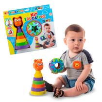 2 Brinquedos Educativos Bebês 1 ano - Ursinho + Bola