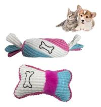 2 BRINQUEDOS PELUCIA P/CÃES BALA e OSSO