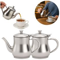 2 Bules Inox 280ml com Alça Para Servir Chá Leite Café 2 Bules Inox 280ml com Alça Para Servir Chá Leite Café