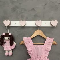 2 Cabideiros de parede infantil coração suporte gancho roupa 2 Cabideiros de parede infantil coração suporte gancho roupa