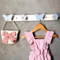 2 Cabideiros parede decoração jardim flor borboleta 2Cjar