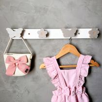 2 Cabideiros parede decoração jardim flor borboleta 2Cjar 2 Cabideiros parede decoração jardim flor borboleta 2Cjar