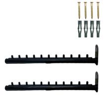 2 Cabideiros Rt Araras 40cm Fixas De Parede Para 10 Cabides