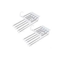 2 Cabides Inox Multifuncional Calças Divisórias Organizador 2 Cabides Inox Multifuncional Calças Divisórias Organizador