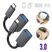 2 Cabo OTG Tipo-C Pendrive USB 3.0 Fêmea Celular Smartphone
