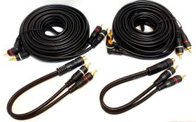 2 Cabo RCA 5 Metros e 2 Y 2M/1F Para Módulo Amplificador