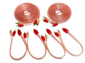 2 Cabo RCA Automotivo Cristal Injetado 5 Metros e 4 Y 2M1F